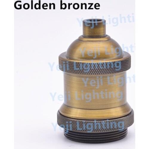 Antique vintage retro plated e26 e27 socket lamp cup lamp base holder for chandeliers led pendant lights bronze color