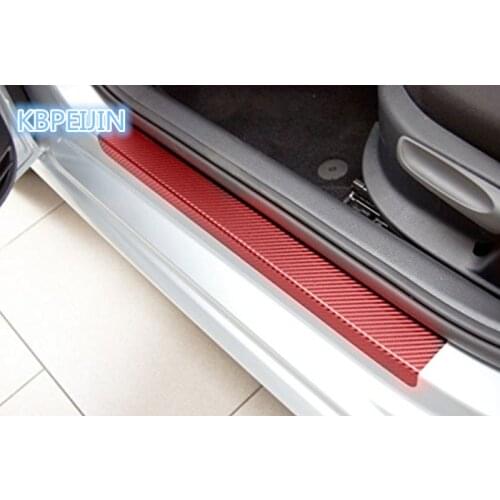 Car Styling Auto Carbon Fiber Door Sill Scuff Anti-Scratch Sticker for Land Rover discovery 2 3 4 freelander 1 2 a9 accessories
