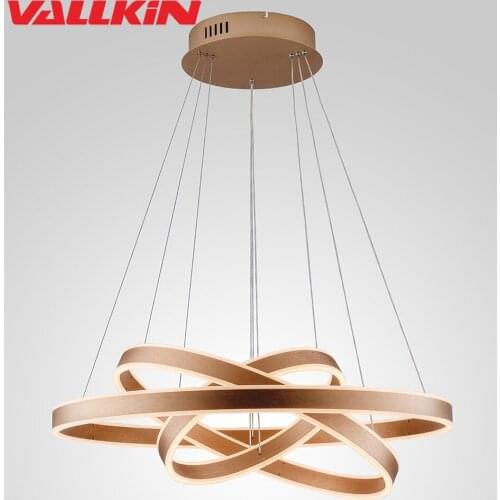 Dimmable LED Ring Acrylic Chandeliers Lights Indoor Contemporary Suspension Light Home Lamp Deco Hanging Lamps Fixtures