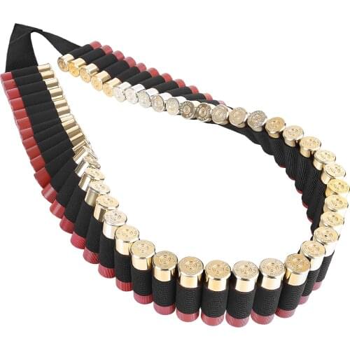 Tactical 50 Rounds Shotgun Shell Belt Airsoft 140*5cm 12/20 Gauge Ammo Holder Hunting Cartridge Bullet Carrier Pouch