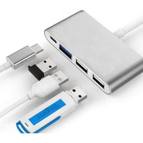 USB-C Hub Adapte Type C USB 3.0/ USB 2.0 Ports 4-in-1 Multi-Port Charging Connecting Adapter for MacBook Pro