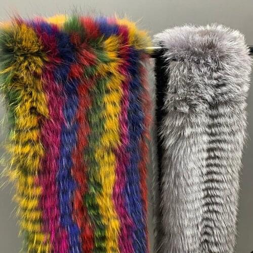 Winter women natural fox fur pashmina long shawls warm thick colorful real raccoon fur scarves