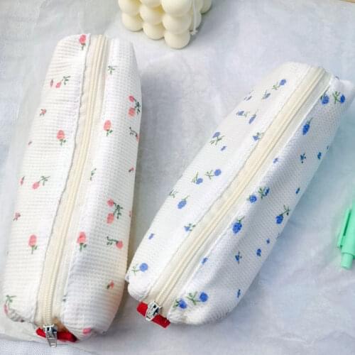 1Pcs 2Colors Cute Stationery Floral Korean Style Pencilcase Nice Gift School Supplies Pencil Bag
