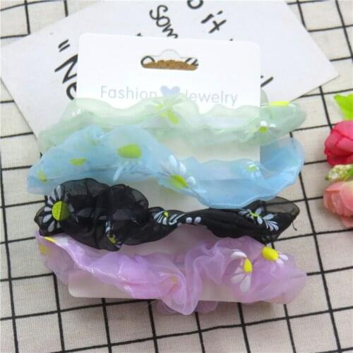 1PCS Sunflower Gauze Women Girls Elastic Hair Rubber Bands Accessories For Women Tie Hair Ring Rope Ponytail Holder Headdress