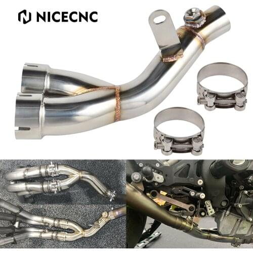 Motorcycle Stainless Steel Mid Pipe Decat Eliminator Race Exhaust with Clamp For Yamaha YZF-R6 YZF R6 2006-2018