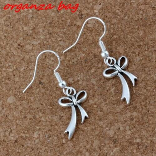 20 Pair /Lot Zinc Alloy Bow Knot Earrings Fish Ear Hook For Jewelry Making Findings A-202e