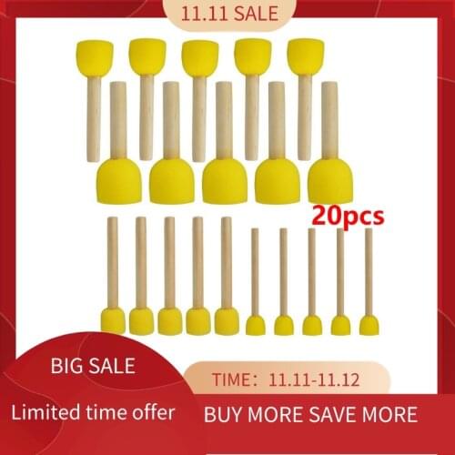 20 PCS Round Sponges Brush Set Kids Painting Tools - Sponge Painting Set DIY Painting Tools in 4 Sizes for Kids