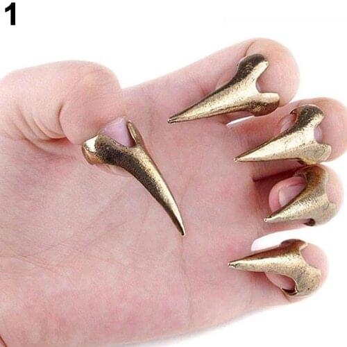 2020 Vintage 5 Pcs Retro Punk Talon Rings Nail Decor Sharp Alloy Finger Claw Knuckle Sharp finger Ring Set Jewelry Accessory