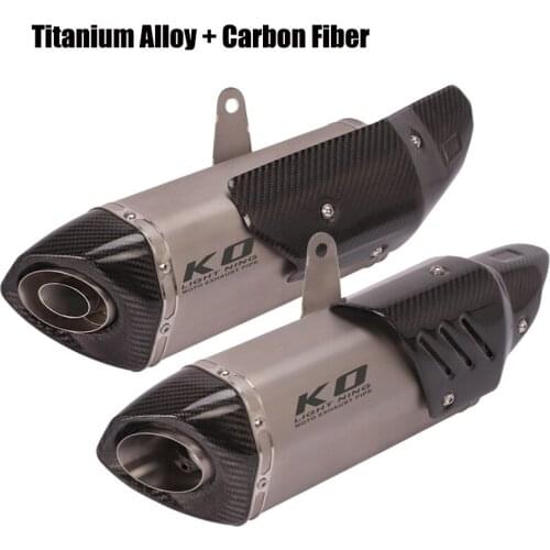470mm Exhaust Tips With Carbon Heat Shield Vent Pipe Muffler Modified Exhaust Pipe 38-51mm For Universal Motorcycle Dirt Bike