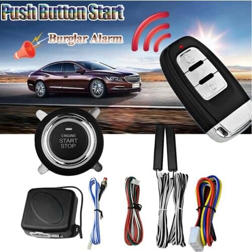 Car Universal Push Button Start Keyless Entry Engine Start Ignition Preheating Alarm System Remote Start Car Accessories Tool
