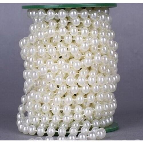 10mm Pearls Beads Chain Garland Flowers Wedding Party Decoration DIY craft christmas decorations jewelry accessories white beige