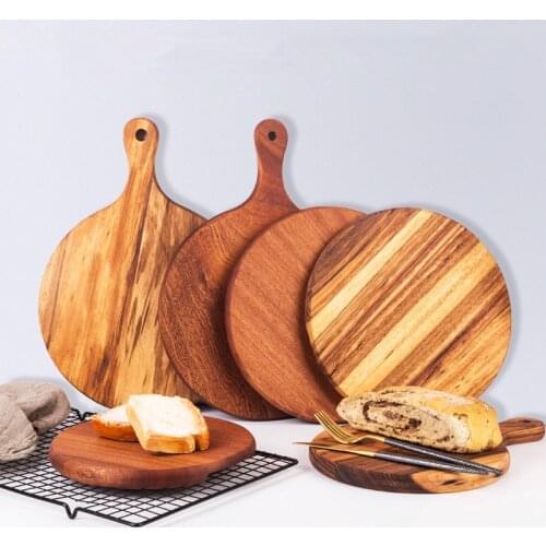 Wood Round Cutting Boards Kids Eco Breakast Plates West Food Dish Plates Restaurant Steak Plates Cake Plates Pizza Peel
