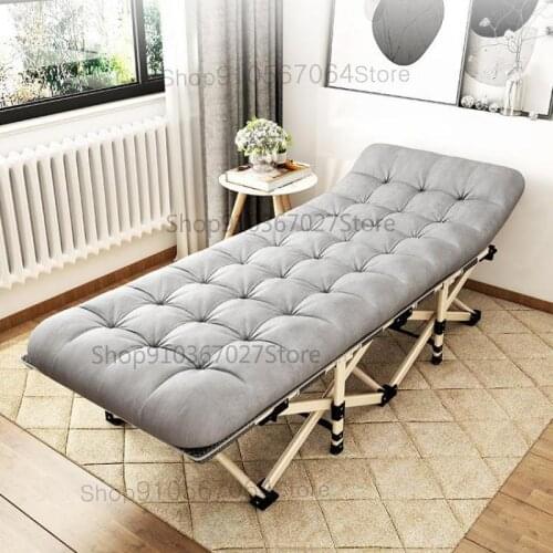 Office Siesta Recliner Single Lunch Break Folding Bed Household Simple Escort Beach Portable Adult Camping Bed