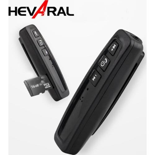Hevaral Bluetooth Receiver 3.5mm AUX Jack Stereo Music Audio Support TF Card with MIC Black Wireless Receiver Bluetooth Adapter