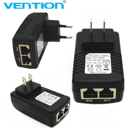 Hot Cctv 48V/24V 0.5A POE Wall Plug Poe Injector Ethernet Adapter Converter Ip Camera POE Phone Power Supply US Eu Plug DropShip