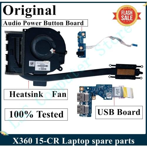 LSC For HP X360 15-CR laptop Heatsink With Fan USB Board Audio Power Button Board With Cable L20818-001 L20828-001 L20829-001