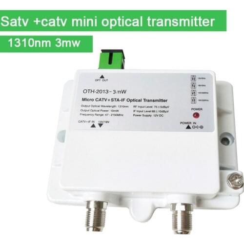 FTTH CATV+STA-IF Micro Optical Transmitter 47-2150MHz OTH-2013-3mW 1310nm single mode 12V DC Micro Optical Transmitter