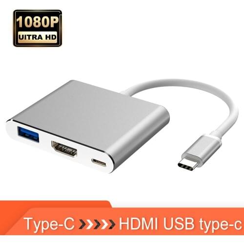USB Type-C 3.1 to HDMI USB3.0 Charge Hub Type C Multiport Adapter USB-C Converter for PC Chromebook Pixe