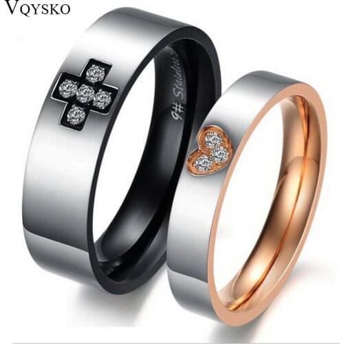 Fashion men women Lover rings stainless steel cute Couple Jewelry his and her promise ring