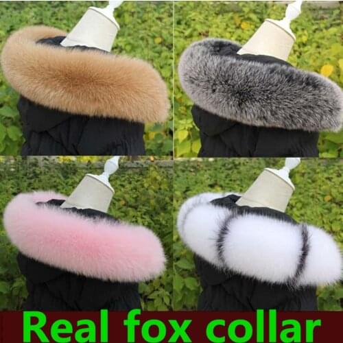100% real fox collar mens and womens down jacket general natural collar real fox collar shawl