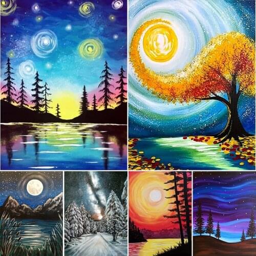 5D DIY Diamond Painting Landscape Cross Stitch Kit Full Drill Square Embroidery Scenery Sale Mosaic Art Picture Rhinestone Craft