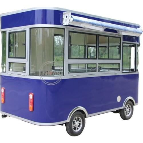 New Fast Food Truck Trailer Mobile Kitchen Kiosk Factory Supplies Freezer Ice Cream Hot Dog Coffee Cart With Free Shipping