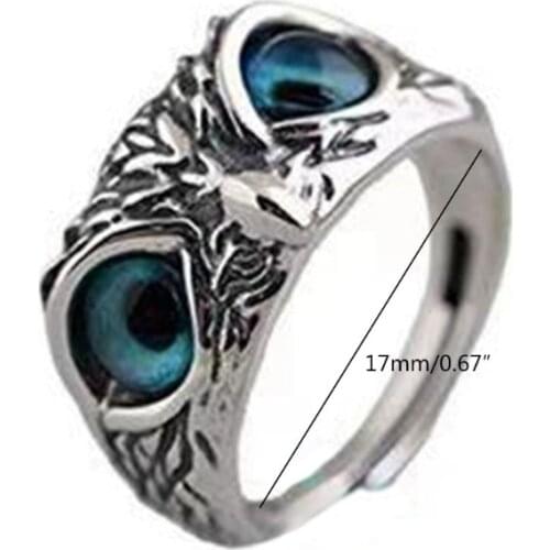 Demon Eye Owl Ring Retro Animal Open Adjustable Ring Statement Ring Jewelry Gift