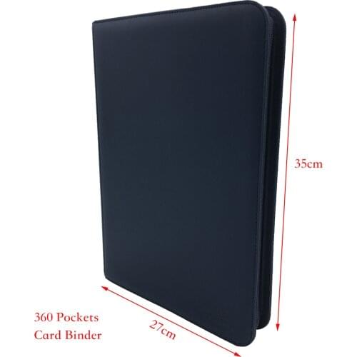 360 Pockets Side Loading Trading Card Binder - Zip Binder Album - 9 Pocket TCG Collector Folder: Blue Color