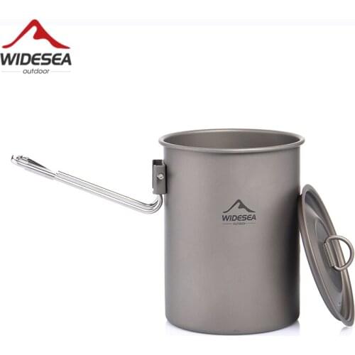 Widesea Camping Cookware Titanium Tableware Tourist Pot Outdoor Cooking Kitchen Picnic Utensils Backpack Hiking Trekking