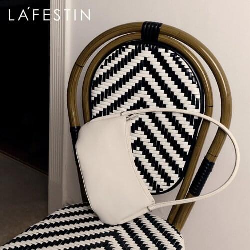 LA FESTIN luxury designer handbags 2021 new trendy one-shoulder shell women handbag pearl chain bag smooth leather underarm bag