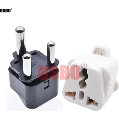 Black white 16A 250V UK/US/AU/EU to South Africa Ghana Cape Town Sri Lanka India universal travel adaptor plug socket convertor