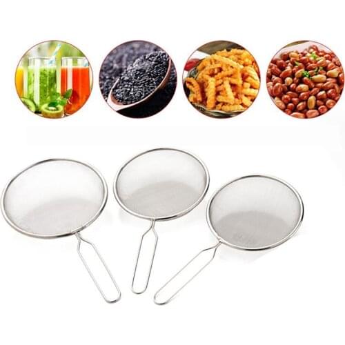 Stainless Steel Mesh Strainer Easy to Clean Fine Food Strainer Skimmer Spoon Kitchen Strainer Oil Flour Strainer Mesh Filter
