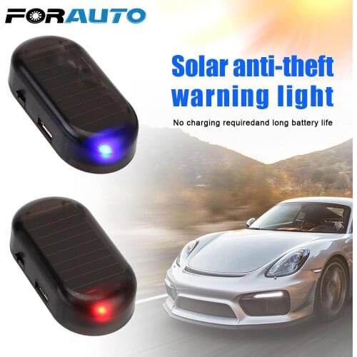 LED Flashing Imitation Car Fake Security Light Solar Powered Anti-Theft Caution Lamp Simulated Dummy Alarm Wireless Warning