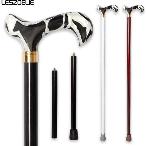 97cm Black And White Acrylic Handle Wooden Walking Stick Man Decorative Walking Canes Women Fashion Elegant Walking Stick
