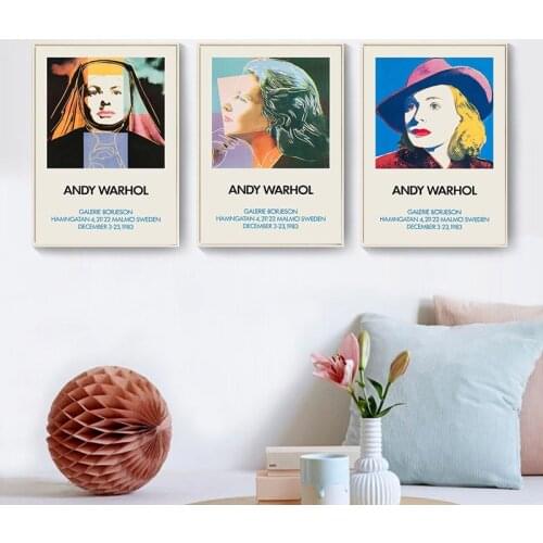 Vintage Fine Art Canvas Poster Andy Warhols Exhibition Posters Gallery Wall Art Print Painting Modern Art Decorative Picture
