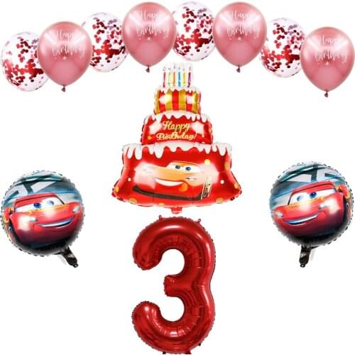 1set McQueen Car Foil Balloons 40inch Red Number Helium Balls Birthday Party Decorations Kids Toys Disney Theme Air Globos Gifts