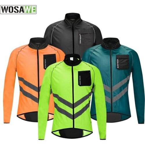 WOSAWE Off-road Mountain Cycling Fishing Skin Windbreaker Reflective Anti-splash Water Long-sleeved Top Light Thin