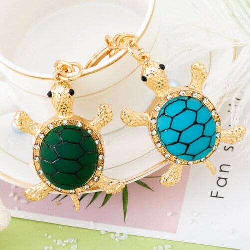 XDPQQ Direct Selling Sea Turtle Longevity Turtle Jewelry Pendant Crystal Rhinestone Keychain Auto Accessories Pendant Strap