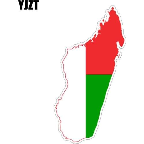 YJZT 7.7CM*15.2CM Personality Madagascar Map Decal Motorcycle Flag Car Sticker 6-1235
