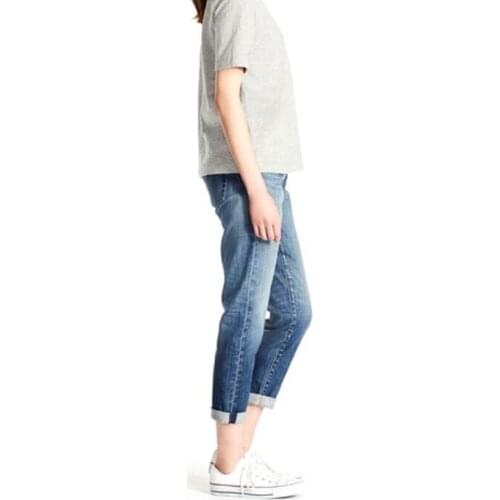 Mom For Women Vintage High Waist Denim Trousers Pants Blue Fashion Loose Straight Ladies Boyfriend Jeans Cotton Plus Size