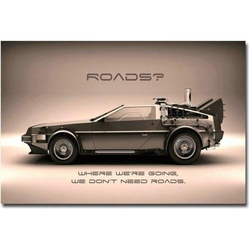 080 Back To The Future Classic Movie Car Wall Silk Cloth Poster Art Decoration Gift