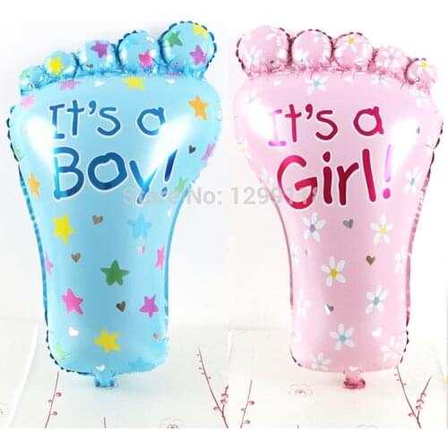 2pcs/lot Children Baby Lovely Foot Helium Foil Balloons 1th Birthday Party Decorative Balloons 1 Year Birthday Party Decoration