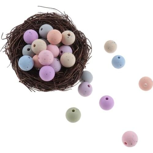 200pcs Food Grade Silicone Beads 15mm Round Baby Teething Beads For Newborn Speckle Baby Teether Goods Necklace Bead BPA Free