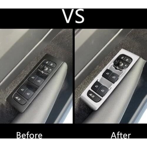 2017 2018 2019 For Volvo XC40 T5 Car Armrest Door Window Glass Lift Control Switch Cover Trim ABS Carbon Fibre/Matte Accessories