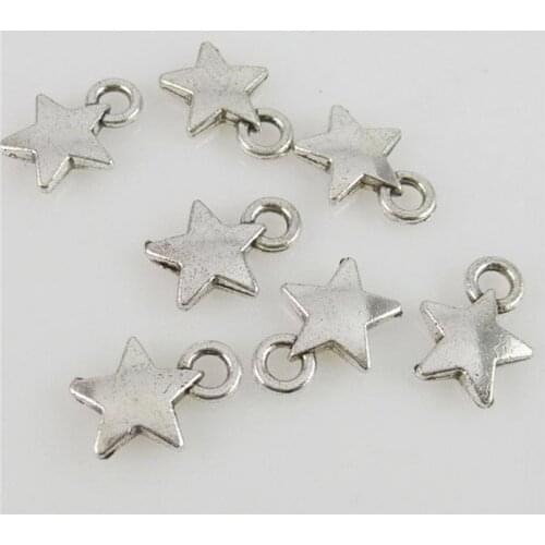 40pcs Antique Silver Alloy Metal Star Charms Pendants DIY Jewelry Findings Accessories 12445