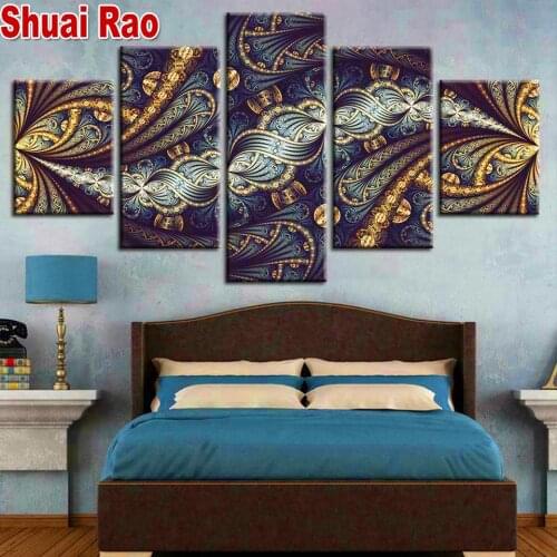 5d diy diamond mosaic"Abstract Flowers Lines"cross stitch 3d embroidery diamond painting Full square/round Drill Multi-Panel