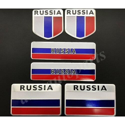 6x Russia Russian Flag Car Emblem Badge Motorcycle Fairing Decals Sticker