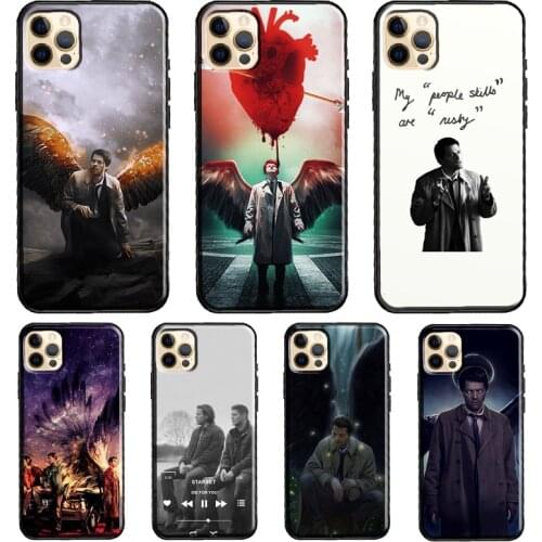 Angel Castiel Supernatural Soft Cover For iPhone 11 12 Pro Max XS XR X 12 mini 5S SE 2020 6S 7 8 Plus Phone Case
