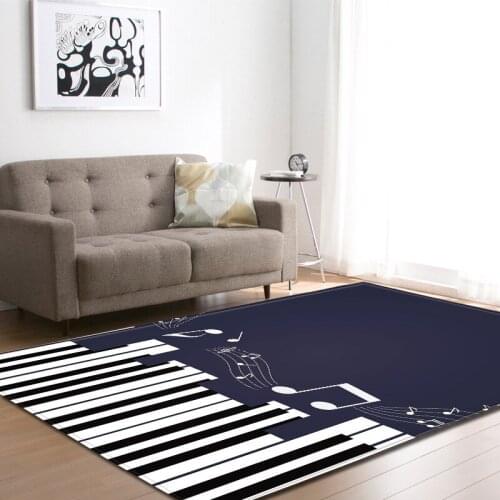 Nordic Style Living Room Home Decoration Carpets White & Black Piano Keyboard Notes Soft Bed Room Floor Mats Carpet Rugs