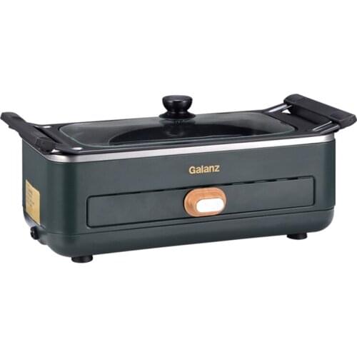 Home electric barbecue machine light oil less smoke frying and baking integrated pot